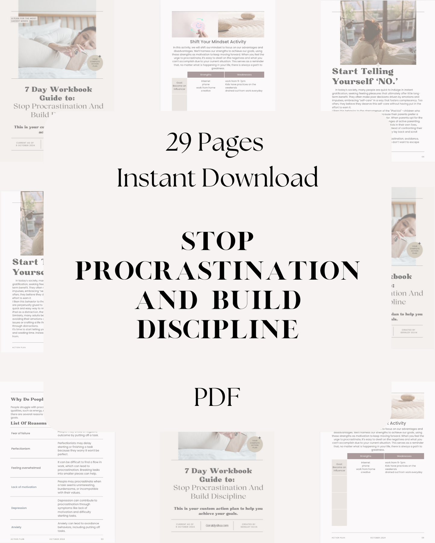 7 Day Workbook Guide To Stop Procrastination and Build Discipline